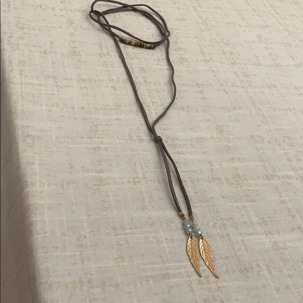 Choker and Long Necklace Grey and Gold Bundle